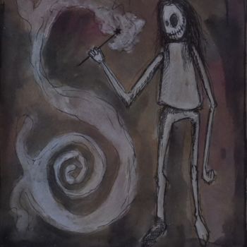 绘画 标题为“Magician” 由El Tonio, 原创艺术品, 水彩