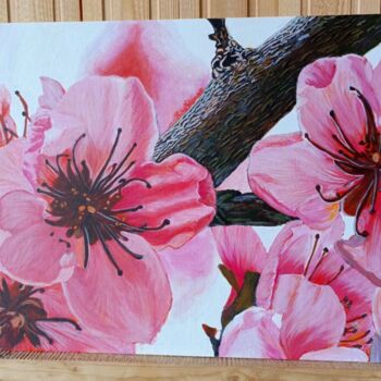 Peinture intitulée "Сакура весной" par El Vira Muhametdinova, Œuvre d'art originale, Acrylique