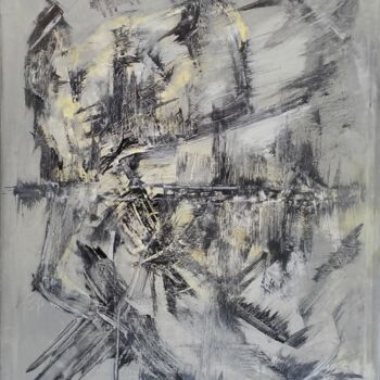 제목이 "Désespoir"인 미술작품 El-Zoufri로, 원작, 아크릴 나무 들것 프레임에 장착됨