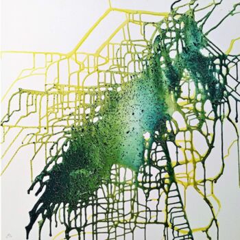 Картина под названием "" Dragon vert "" - Ela Couturier, Подлинное произведение искусства, Акрил