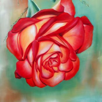 Painting titled "Rose" by Ela Nowak, Original Artwork, Oil