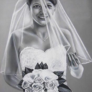 Drawing titled "Die Braut" by Ela Nowak, Original Artwork, Pastel