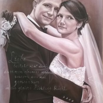 Malerei mit dem Titel "Brautpaar" von Ela Nowak, Original-Kunstwerk, Öl