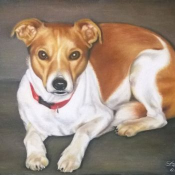 Pintura titulada "Hund Portrait" por Ela Nowak, Obra de arte original, Oleo