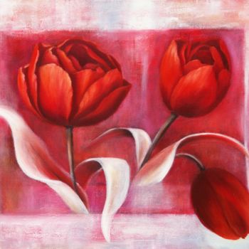 Malerei mit dem Titel "Tulpen-2" von Ela Nowak, Original-Kunstwerk, Öl