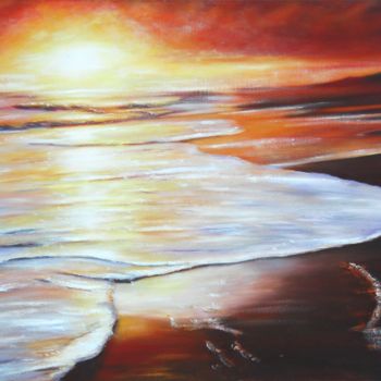 Pintura intitulada "Sonnenuntergang 3" por Ela Nowak, Obras de arte originais, Óleo
