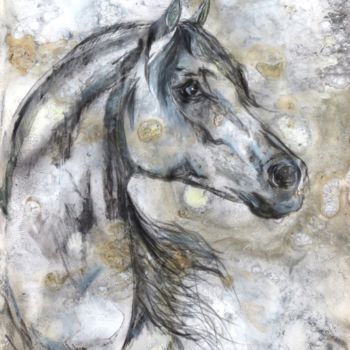 Peinture intitulée "cheval-elegant-9-x-…" par Elaine Toutant-Allen, Œuvre d'art originale