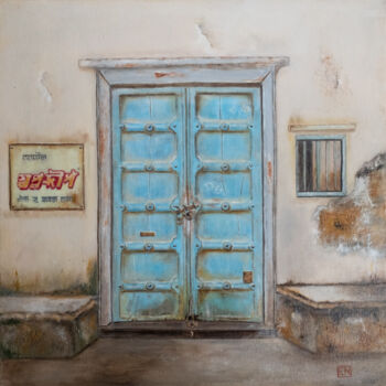 "Udaipur" başlıklı Tablo Elaine Nederlof tarafından, Orijinal sanat, Petrol Ahşap Sedye çerçevesi üzerine monte edilmiş