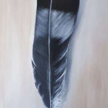 Painting titled "Lost Feather" by Elaine Coughlan, Original Artwork, Acrylic