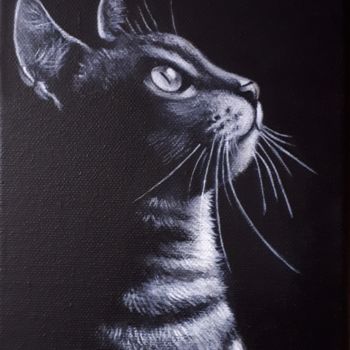 Painting titled "Tabby" by Elaine Coughlan, Original Artwork, Acrylic