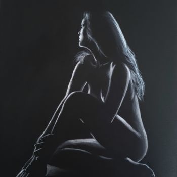Pintura intitulada "Sombre" por Elaine Coughlan, Obras de arte originais, Acrílico