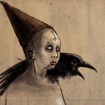Peinture intitulée "Witch" par El Orore, Œuvre d'art originale