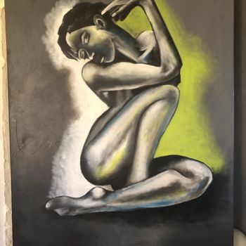 Painting titled "Nue2" by Elodie Lavey, Original Artwork, Acrylic