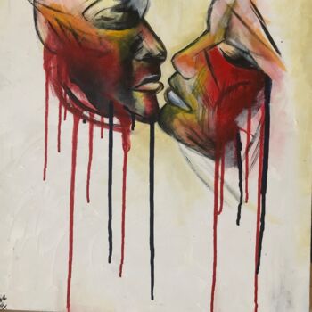 Painting titled "Couple" by Elodie Lavey, Original Artwork, Acrylic