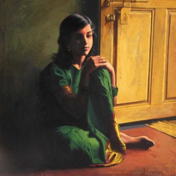 Painting titled "movement diferent" by S.Elayaraja, Original Artwork, Oil