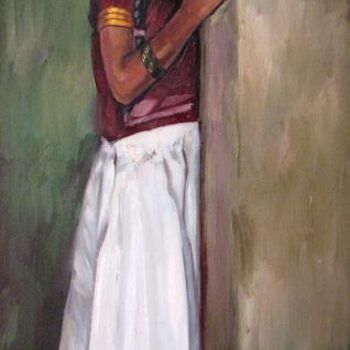 Painting titled "girl" by S.Elayaraja, Original Artwork, Oil