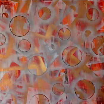 Painting titled "heat wave" by Leila El Azzouzi, Original Artwork, Acrylic Mounted on Wood Stretcher frame