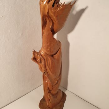 Sculpture titled "La flamme de l'amou…" by Toya, Original Artwork, Wood