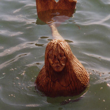 Sculpture titled "Sirène" by Toya, Original Artwork, Wood