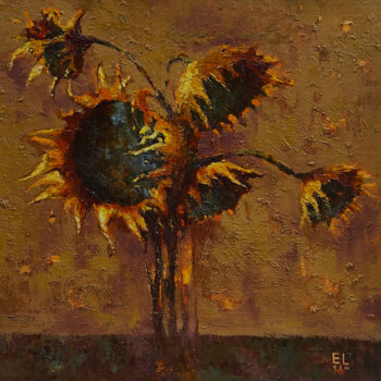 Schilderij getiteld "Sunflowers" door Elchin Bunyatov, Origineel Kunstwerk, Olie