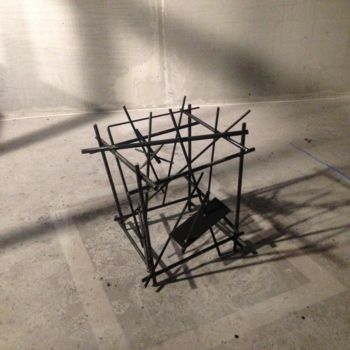 Sculpture titled "Big Cube ?" by Eldekan, Original Artwork, Metals