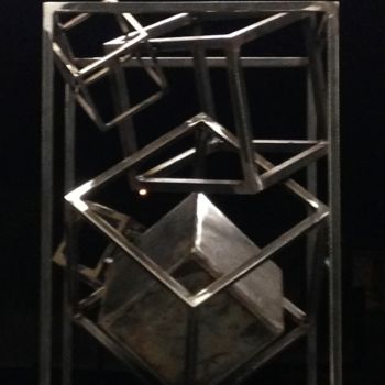 Sculpture intitulée "EldeKan "Frame Cube…" par Eldekan, Œuvre d'art originale, Métaux