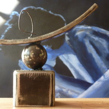 Skulptur mit dem Titel "EldeKan "balancier"" von Eldekan, Original-Kunstwerk, Metalle