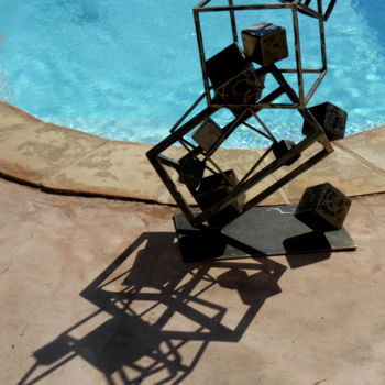 Sculpture intitulée "EldeKan "Big Cubes"" par Eldekan, Œuvre d'art originale, Métaux