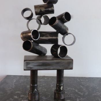 Sculpture titled "EldeKan "Tubes équi…" by Eldekan, Original Artwork, Metals