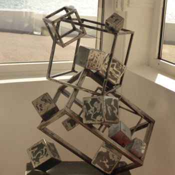 Sculpture intitulée "EldeKan "Big Cubes"" par Eldekan, Œuvre d'art originale, Métaux