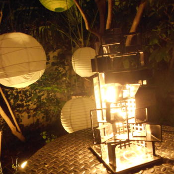 Sculpture intitulée "EldeKan "totem lamp"" par Eldekan, Œuvre d'art originale