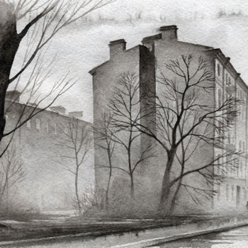 Drawing titled "The house in which…" by Eldeukov Ildiukov, Original Artwork, Watercolor