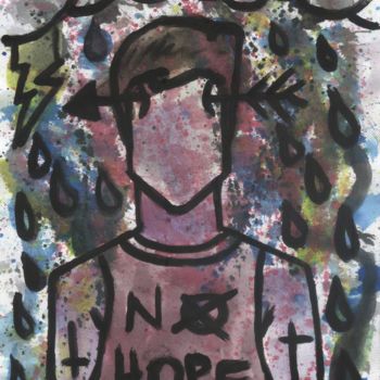 Картина под названием "Sin esperanza" - Dióscoro, Подлинное произведение искусства, Акварель