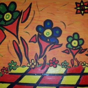 Peinture intitulée "Flowers on the Danc…" par Jacques Elduayen, Œuvre d'art originale