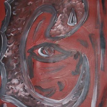 绘画 标题为“Red Dragon Face” 由Jacques Elduayen, 原创艺术品
