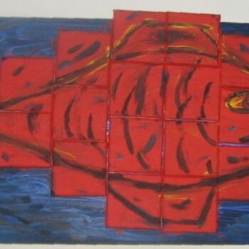 Peinture intitulée "Le Poisson Rouge" par Jacques Elduayen, Œuvre d'art originale
