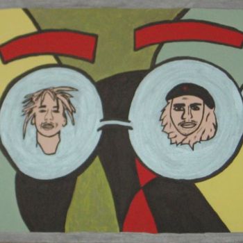Peinture intitulée "Che and Bob in John…" par Jacques Elduayen, Œuvre d'art originale