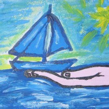 Malerei mit dem Titel "H Boat" von Jacques Elduayen, Original-Kunstwerk