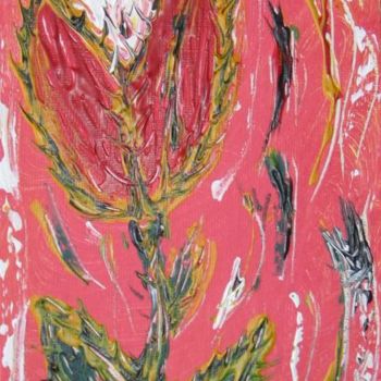 Peinture intitulée "Tulipes piquée" par Jacques Elduayen, Œuvre d'art originale
