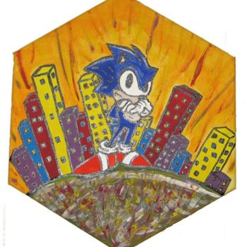 Peinture intitulée "Sonic in Jacques's…" par Jacques Elduayen, Œuvre d'art originale