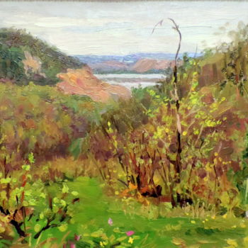Painting titled "Заволжье" by Nikolai Khalzev, Original Artwork, Oil