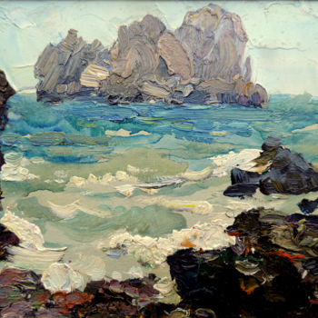 Malerei mit dem Titel "Морской пейзаж" von Nikolai Khalzev, Original-Kunstwerk, Öl