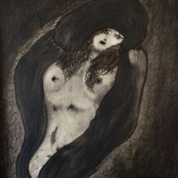 Malarstwo zatytułowany „Eponine” autorstwa Eleanor Gabriel, Oryginalna praca, Atrament