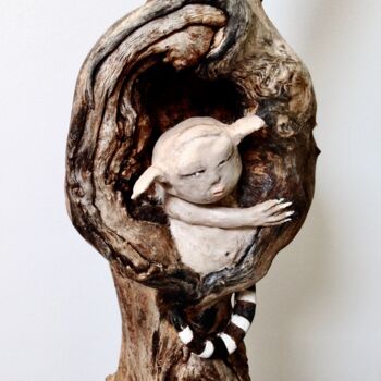 Scultura intitolato "Sculpture du Schlimp" da Eleanor Gabriel, Opera d'arte originale, Legno