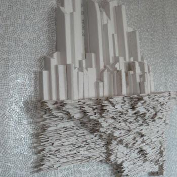 Collagen mit dem Titel "vestiges de ruines/…" von Eric Le Courtois, Original-Kunstwerk, Collagen