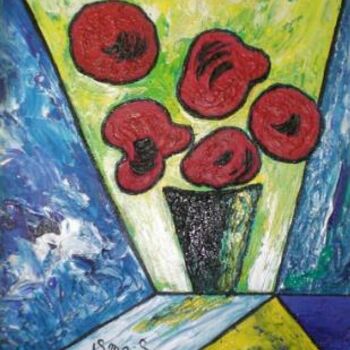 Painting titled "bouquet cubisme 1" by Electa, Original Artwork