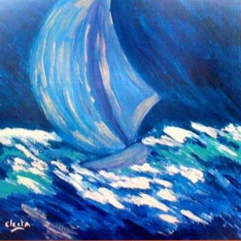 Peinture intitulée "tempête" par Electa, Œuvre d'art originale