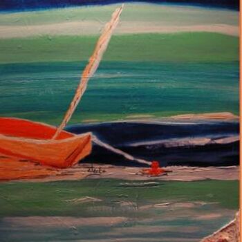 Peinture intitulée "bord de mer" par Electa, Œuvre d'art originale