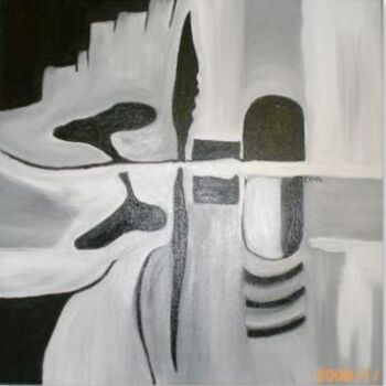 Peinture intitulée "abstraction noir et…" par Electa, Œuvre d'art originale