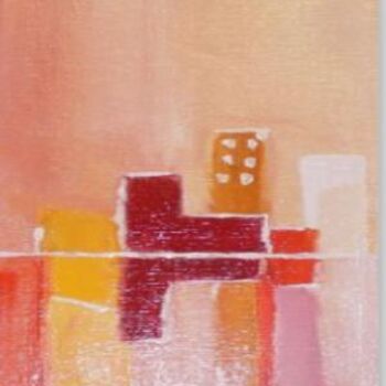 Painting titled "abstraction orangée" by Electa, Original Artwork